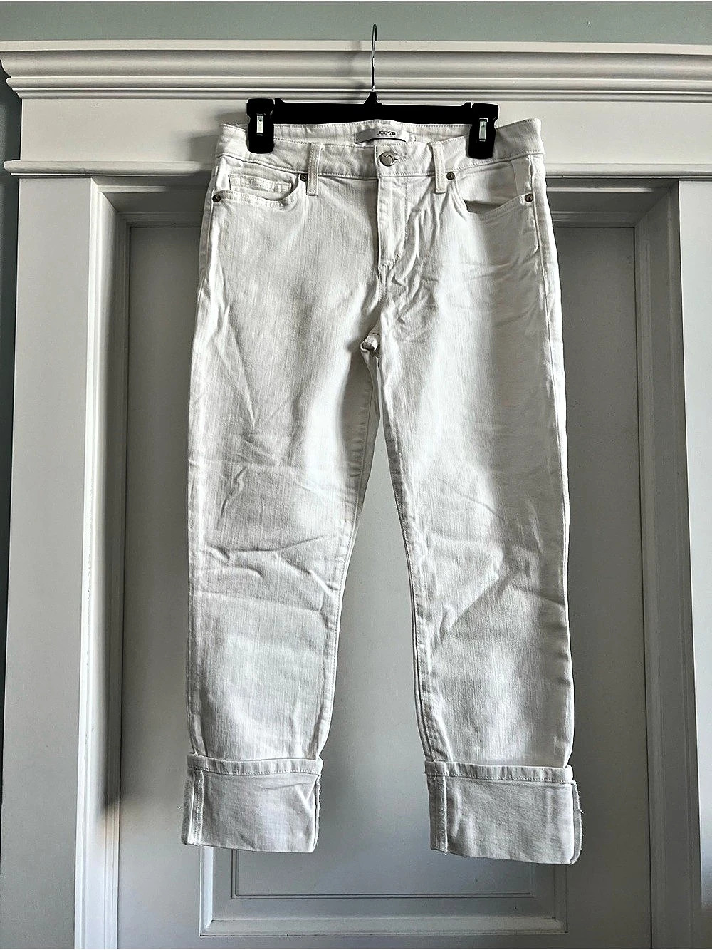 Joe's Jeans Annie Cropped Jeans White Cuffed Jeans Waist 29
